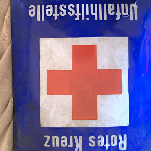 Emaileschild rotes kreuz - emaileschild,
