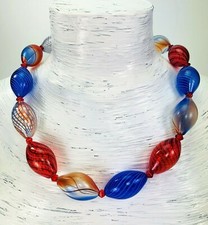 Kette Hohlglasperlen Formschön Lampwork Beads Necklace BeadsCompany