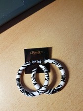 1 Paar Ohrringe - schwarz-weiße Creolen - NEU UND UNGETRAGEN-Modeschmuck