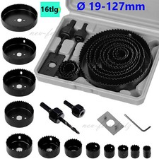 HSS Lochsägen Set 16-teilig Dosenbohrer Lochkreissäge Holz Bohrkronen 19-127mm