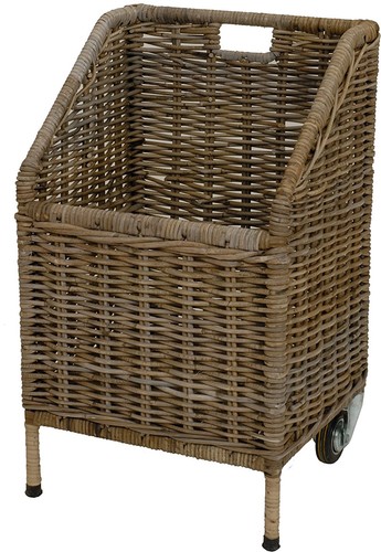 Kaminholzwagen rattan holzkorb - rattan,