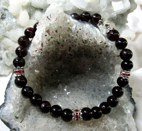 Granat edelstein armband ca - ,
