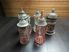 Bierkrug Glaskrug mit Zinndeckel