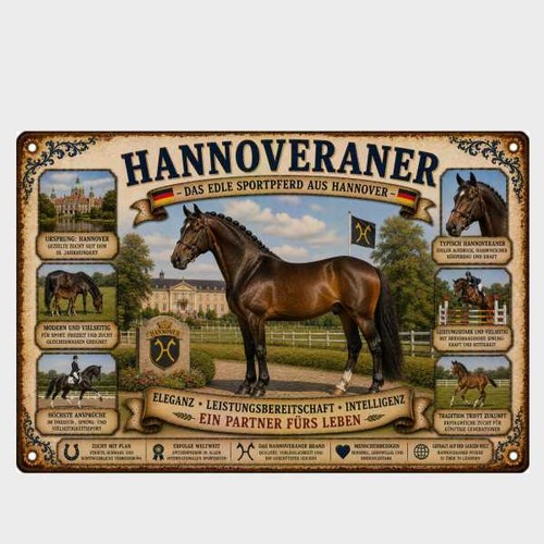 Blechschild hannoveraner pferd - blechschild,
