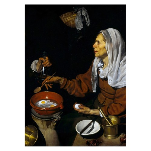 Alte frau beim eierkochen - alte,