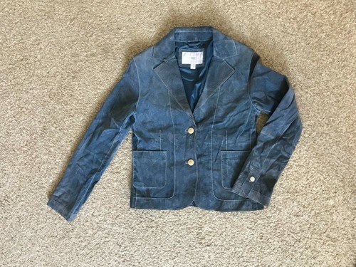 Echt leder jacke blazer velour - leder,