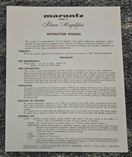 Marantz Model 9 Instruction