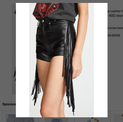 Fransen leder biker shorts - fransen,