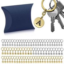 Schlüsselanhänger + Geschenkbox Buchstabe Alphabet Schlüsselanhänger Anhänger Stahl Name