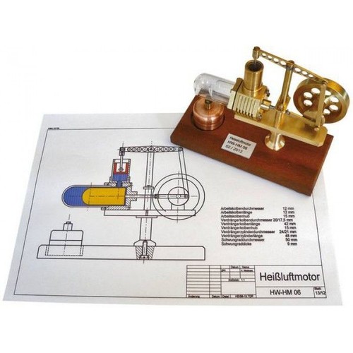 Bauplan heißluftmotor hm - bauplan, hw-hm