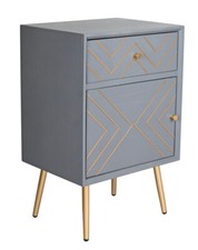 Nachttisch Retro Schrank Schubladenschrank Nachtschrank Holz Metall Schränkchen