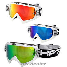 HP7 MX motocross Enduro Brille weiss verspiegelt + Klarglas Crossbrille MTB BMX