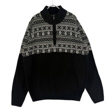 Vintage NORDIC NORWAY Herren Luciano 1/4 Zip 30% Wolle Pullover Größe XL