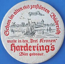 Alter Bierdeckel " Drei Kronen" Hardering´s Büderich um 1940-50