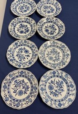 8 schöne Kuchenteller Speiseteller gemarkt Stadt Meissen Zwiebelmuster Teichert