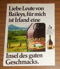 Seltene Werbung BAILEYS Original Irish Cream - Insel des guten Geschmacks 1982