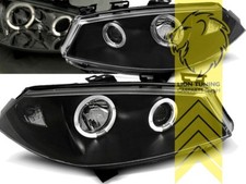LED Angel Eyes Scheinwerfer für Renault Megane 2 Cabrio Grandtour Stufen schwarz