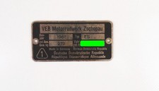 Altes MZ Typenschild ES270 Baujahr 1967 DDR Motorrad Schild