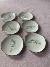 6 Porzellan Untersetzer mit Goldrand gebraucht