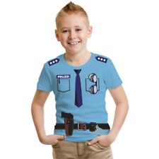T-Shirt Junge Polizei Kostüm Kinder Uniform Geburtstag Kostüm Cop Größe 86 - 164