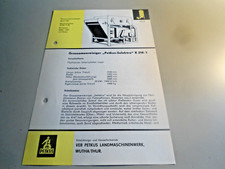 Altes Datenblatt Landwirtschaft DDR Grassamenreiniger Petkus-Selektra K 218/1