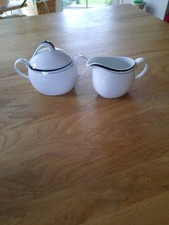 Friesland Porzellan La Belle Black & White Zuckerdose u. Milchkännchen 