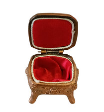 Vintage Schmuckschatulle mit rotem Innenfutter dekorative Mini Truhe mit Deckel