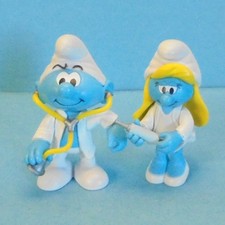 ARZT Schlumpf + KRANKENSCHWESTER Schlumpfine = 2 Figuren komplett JAKKS TOP