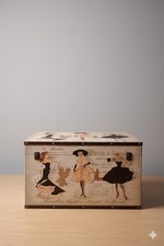 Große Vintage Holztruhe/Kiste Barbie Fashion Model | Deko & Aufbewahrung (66 cm)