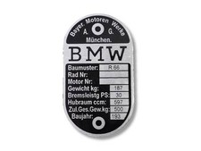BMW R66 Typenschild Schild id