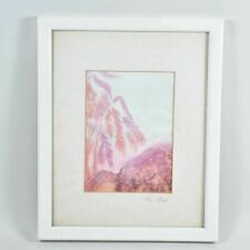 A7/ ältere Seidenmalerei , handsigniert " Lisa Rieser "  Holzrahmen + Glas /S234