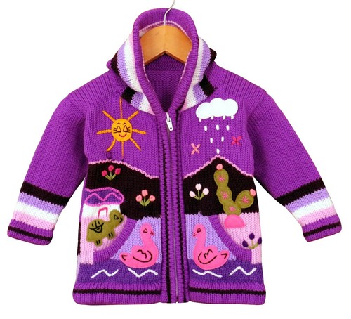 Kinder strickjacke lila - kinder,