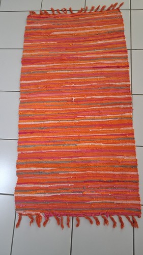 Webteppich 127 cm orange - 127,