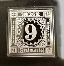 Silberbriefmarke Baden 9
