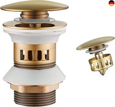WOMAO Antik Messing Finished Ablaufgarnitur Waschbecken, Pop-Up Ablaufventil