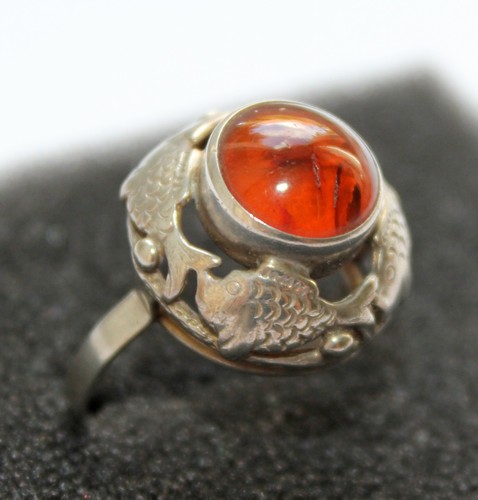 Vintage bernstein ring silber - vintage,