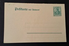 GS DR Postkarte mit Antwortkarte Germania 5 Pfg. ungebraucht