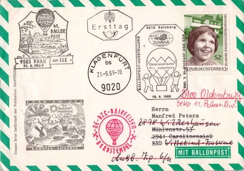 österreich ballonpost beleg - Österreich,,