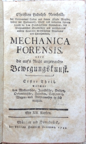 Reinhold mechanica forensis - mechanica,