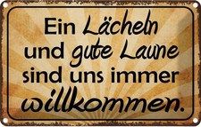 Blechschild 12x18 cm Lächeln