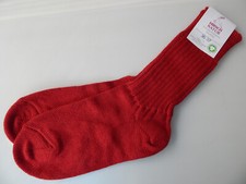 Hirsch Natur Freizeit-/Arbeitsocken rot Schurwolle dünner Strick Bio Dame+Herren
