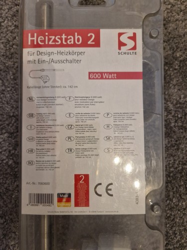 Schulte heizstab 600 - 2, watt