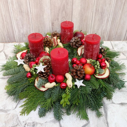 Adventskranz rot