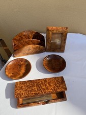 Schreibtischset 5 Teilig edles Thuja Wurzelholz handgefertigt