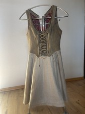 Trachtenkleid Dirndl Meindl Leder Leinen Gr. 36  Beige