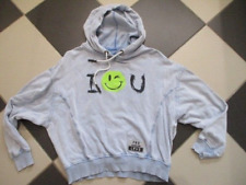 Frogbox, Hoodie,Kapuzen Pullover-Hoodie-Hellblau mit Smily Print,Gr.M,38,40