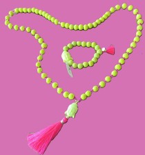 Schmuck Set GRÜN PINK Holzkette + Armband BUDDA Lange Kette one size GRÜNE BUDDA