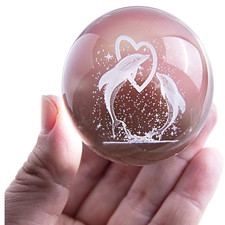 3d delfin kristallkugel