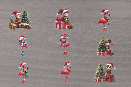 Farbig gemischt weihnachten - 9x,