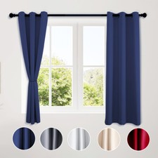 2x Vorhänge Blickdicht Verdunklungs vorhang Thermo Gardine Verdunklung mit Ösen